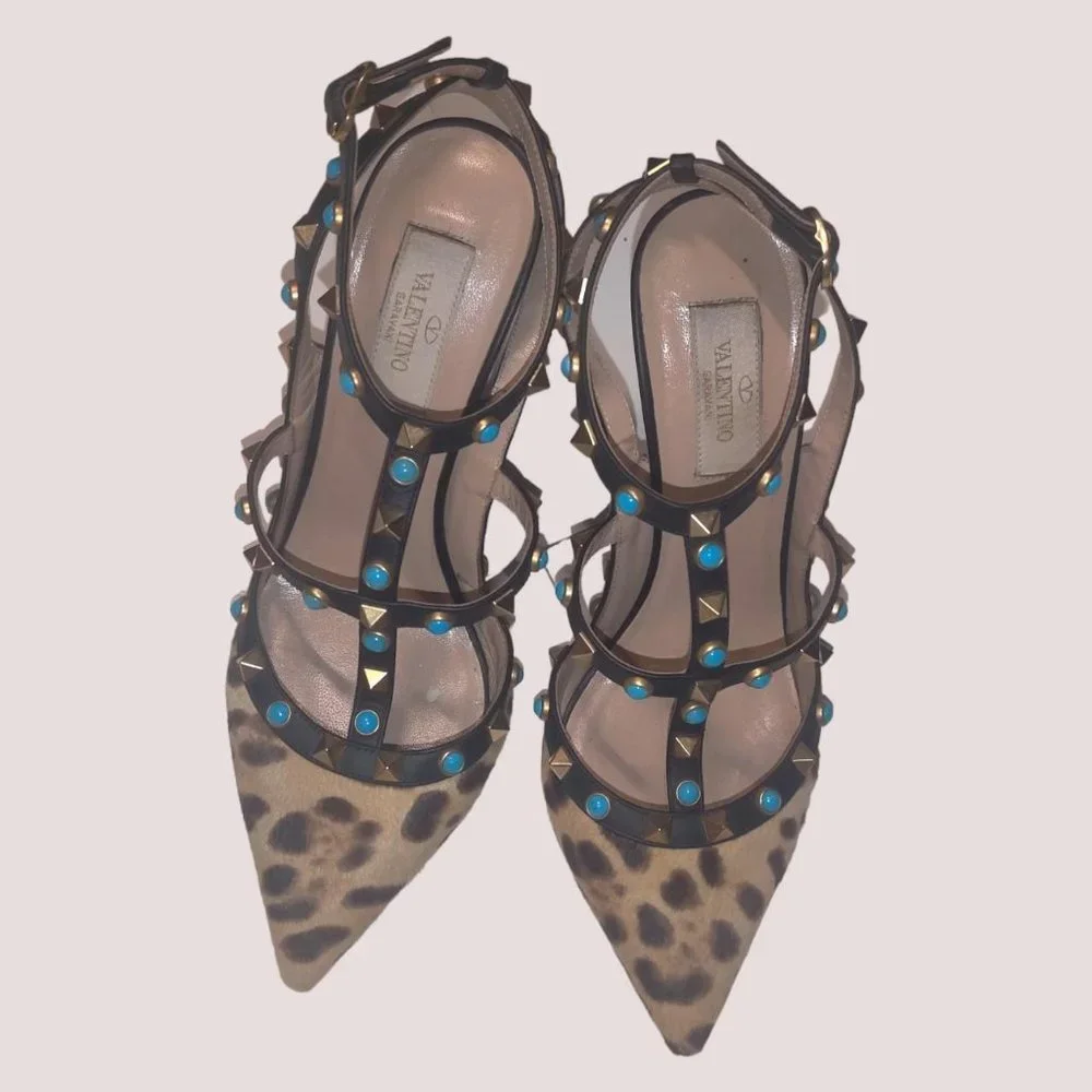 Valentino Garavani Rockstud Leopard Stilettos !!! - Picture 8 of 11